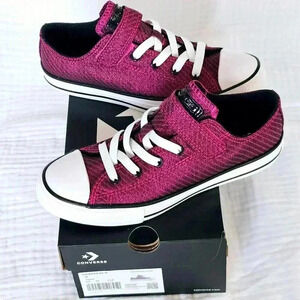 😍 NWT 😍 Converse Chuck Taylor All Star Easy On Sparkle, Berry, Kids Siz